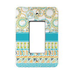 Teal Circles & Stripes Rocker Style Light Switch Cover