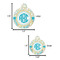 Teal Circles & Stripes Round Pet ID Tag - Large - Comparison Scale