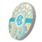 Teal Circles & Stripes Sandstone Car Coaster - STANDING ANGLE