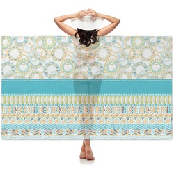 Teal Circles & Stripes Sheer Sarong