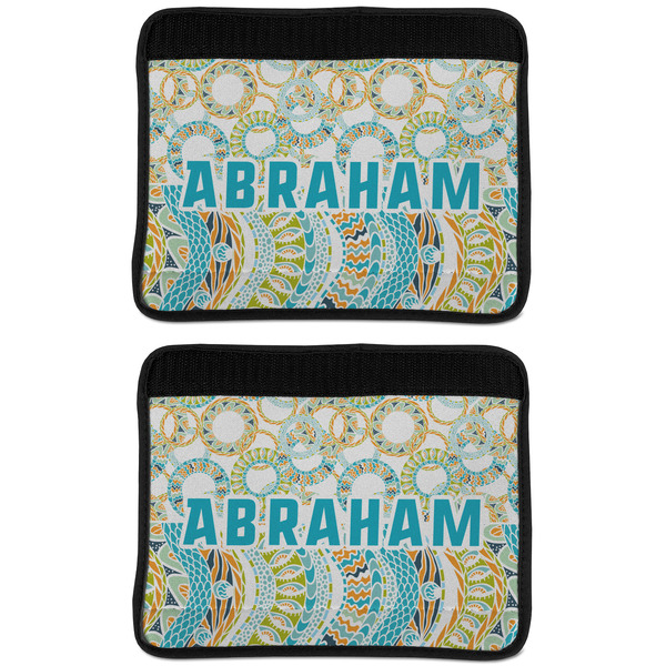 Teal Circles & Stripes Seat Belt Cover (APPROVAL Update)