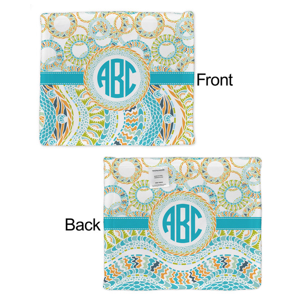 Teal Circles & Stripes Security Blanket - Front & Back View