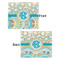 Teal Circles & Stripes Security Blanket - Front & Back View