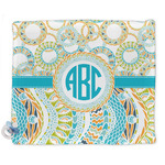 Teal Circles & Stripes Security Blanket - Single Sided (Personalized)