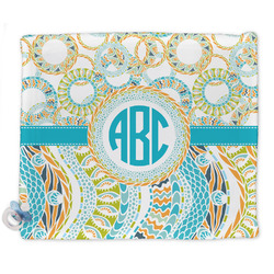 Teal Circles & Stripes Security Blankets - Double Sided (Personalized)