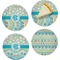 Teal Circles & Stripes Set of Appetizer / Dessert Plates