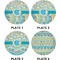 Teal Circles & Stripes Set of Appetizer / Dessert Plates (Approval)
