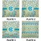 Teal Circles & Stripes Set of Square Dinner Plates (Approval)