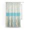 Teal Circles & Stripes Sheer Curtain With Window and Rod