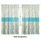Teal Circles & Stripes Sheer Curtains Double