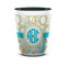 Teal Circles & Stripes Shot Glass - Two Tone - FRONT