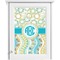 Teal Circles & Stripes Single White Cabinet Decal