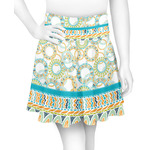Teal Circles & Stripes Skater Skirt - 2X Large