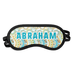 Teal Circles & Stripes Sleeping Eye Mask - Small (Personalized)