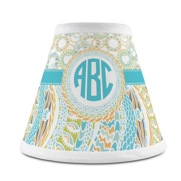 Custom Teal Circles & Stripes Chandelier Lamp Shade (Personalized)
