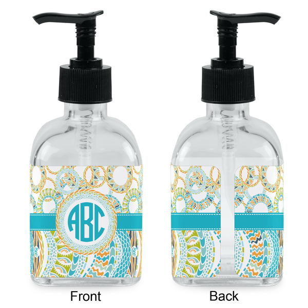 Teal Circles & Stripes Glass Soap/Lotion Dispenser - Approval