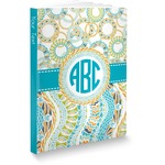 Teal Circles & Stripes Softbound Notebook (Personalized)