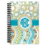 Teal Circles & Stripes Spiral Notebook (Personalized)