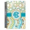Teal Circles & Stripes Spiral Journal Large - Front View