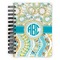 Teal Circles & Stripes Spiral Journal Small - Front View