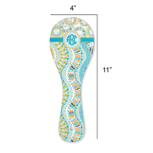 Teal Circles & Stripes Spoon Rest Trivet - APPROVAL