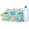 Teal Circles & Stripes Sports Towel Folded with Water Bottle