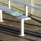 Teal Circles & Stripes Stadium Cushion (In Stadium)