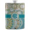 Teal Circles & Stripes Stainless Steel Flask (Personalized)