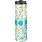 Teal Circles & Stripes Stainless Steel Skinny Tumbler - 20 oz (Personalized)