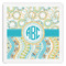 Teal Circles & Stripes Paper Dinner Napkins (Personalized)
