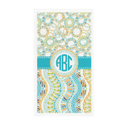 Teal Circles & Stripes Guest Towels - Full Color - Standard (Personalized)