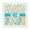 Teal Circles & Stripes Standard Decorative Napkin - Front View