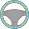 Teal Circles & Stripes Steering Wheel Cover