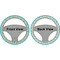Teal Circles & Stripes Steering Wheel Cover- Front and Back
