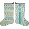 Teal Circles & Stripes Stocking - Double-Sided - Approval
