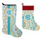 Teal Circles & Stripes Stockings - Side by Side compare
