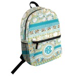 Teal Circles & Stripes Student Backpack (Personalized)