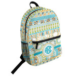 Teal Circles & Stripes Student Backpack (Personalized)