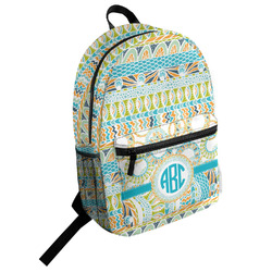 Teal Circles & Stripes Student Backpack (Personalized)