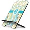 Teal Circles & Stripes Stylized Tablet Stand - Side View