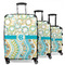 Teal Circles & Stripes Suitcase Set 1 - MAIN