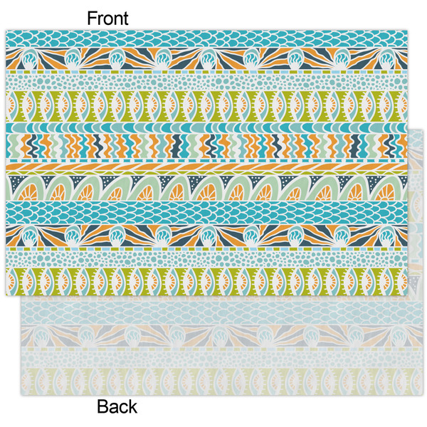 Teal Circles & Stripes Tissue Paper - Heavyweight - XL - Front & Back