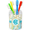 Teal Circles & Stripes Toothbrush Holder (Personalized)