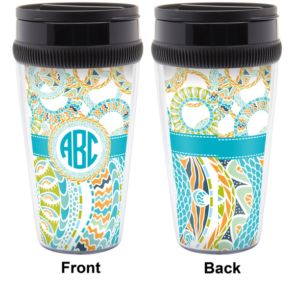 Teal Circles & Stripes Travel Mug Approval (Personalized)