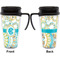 Teal Circles & Stripes Travel Mug with Black Handle - Approval