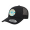 Teal Circles & Stripes Trucker Hat - Black