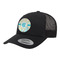 Teal Circles & Stripes Trucker Hat - Black (Personalized)