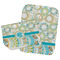 Teal Circles & Stripes Burp Cloths - Fleece - Set of 2 w/ Monogram