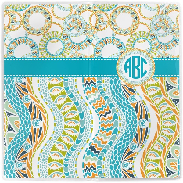 Teal Circles & Stripes Vinyl Document Wallet - Apvl