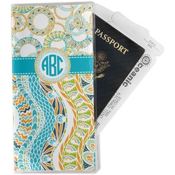 Teal Circles & Stripes Travel Document Holder